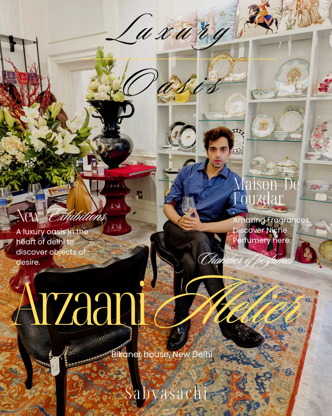Sabyasachi Moulik at the Arzaan Atelier exhibition, Bikaner House, New Delhi